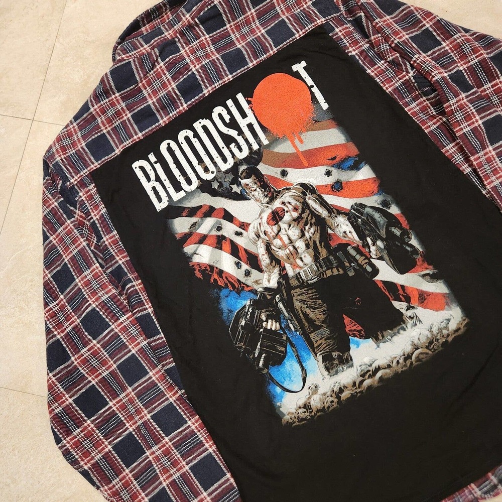 Jack Of All Trades Shirt Men's 2XL Plaid Flannel Bloodshot Valiant Comics Cotton